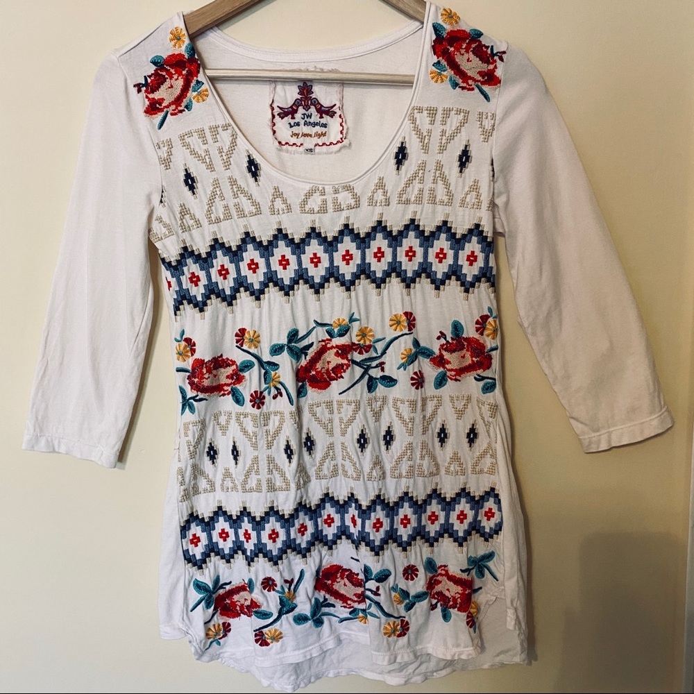 Johnny Was Love Joy Light Embroidered 3/4 Sleeve